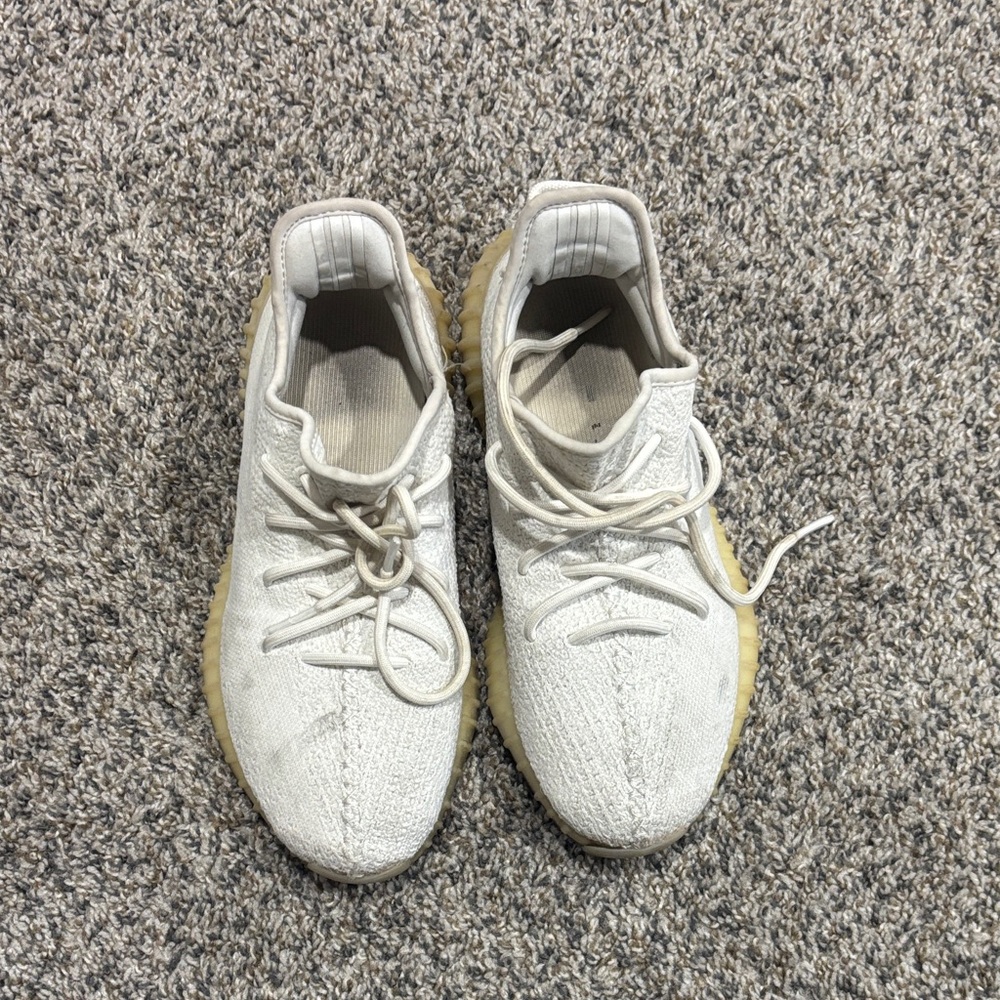 adidas Yeezy Boost 350 White and Cream Athletic Shoes